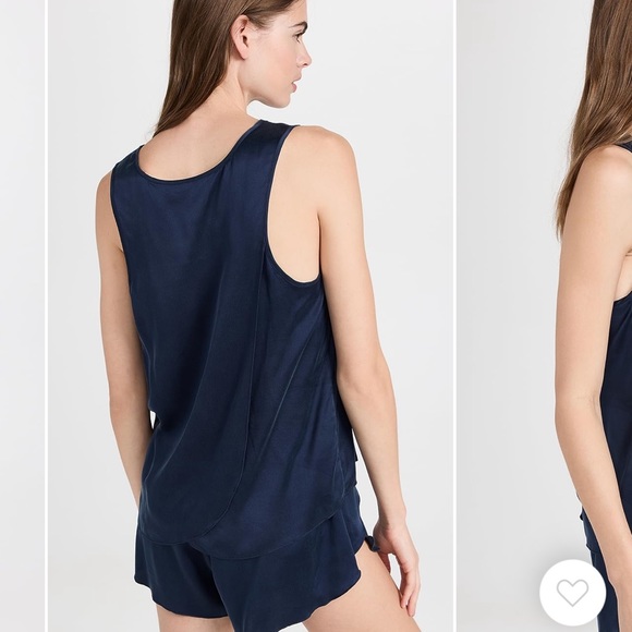 NWOT lunya navy tank top and shorts set! Washable silk - Picture 3 of 4